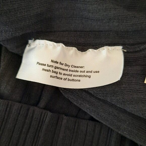 M.M‎ LAFLEUR Classic Black Knit Button Cardigan size L - Picture 5 of 8